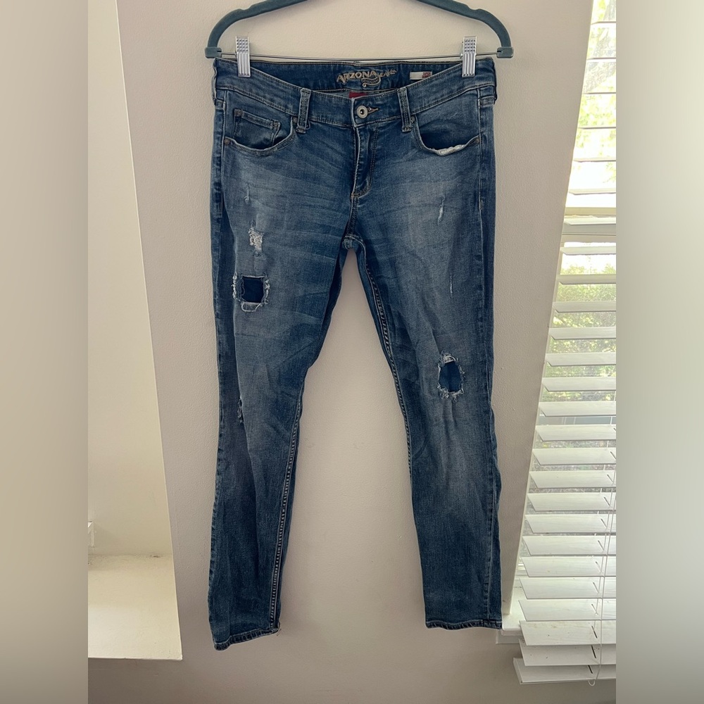 Arizona Jean Company Distressed Blue Skinny Jeans